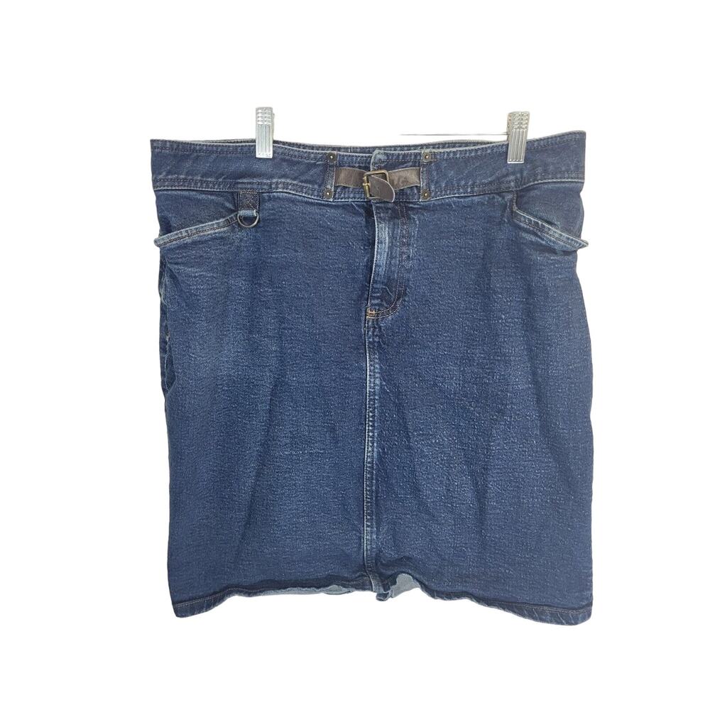 Chaps Blue JEAN Denim Stretch Pencil Straight Casual Skirt Women's Size‎ 12